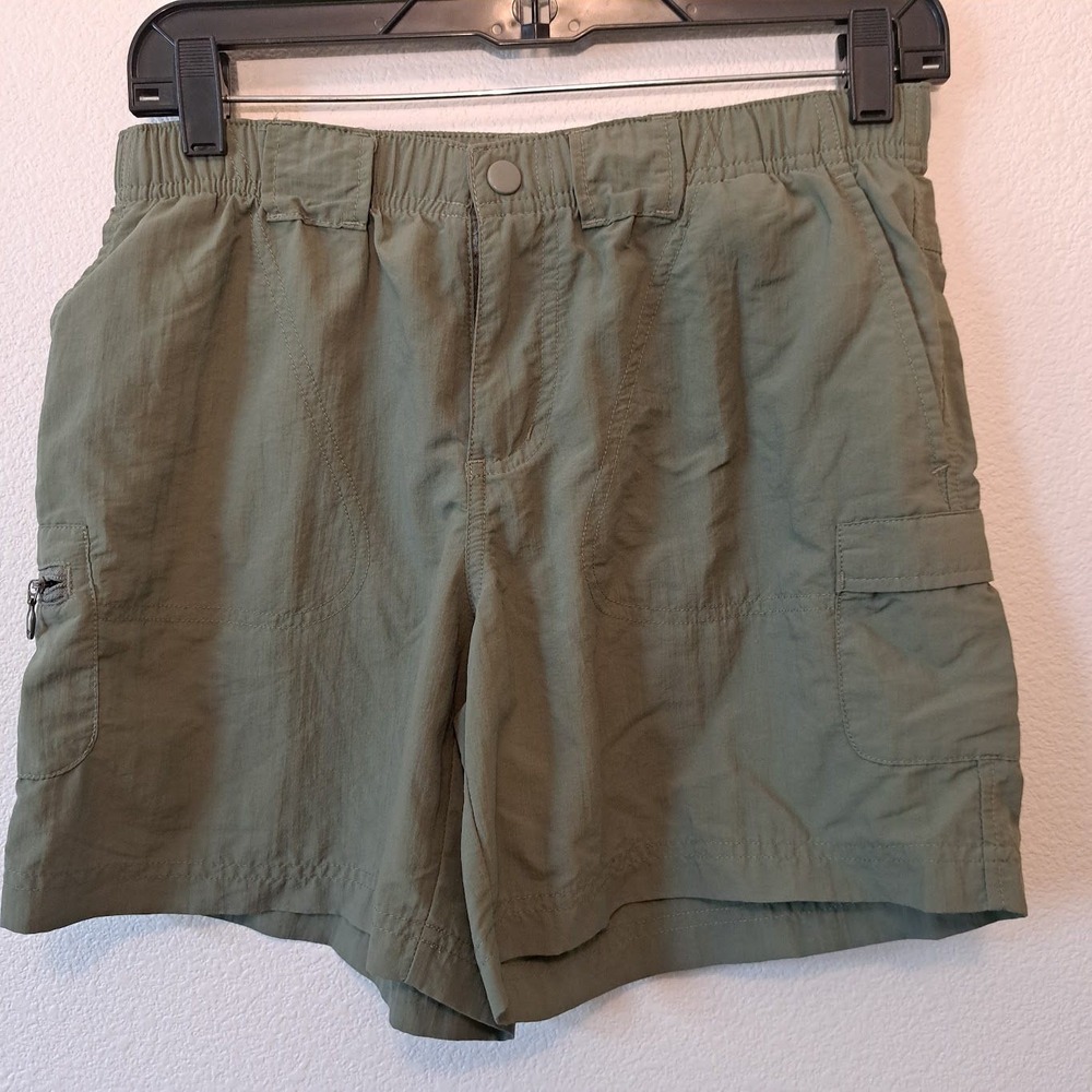 Columbia Womens Olive Green Cargo Hiking Shorts XS Nylon Lightweight Outdoor